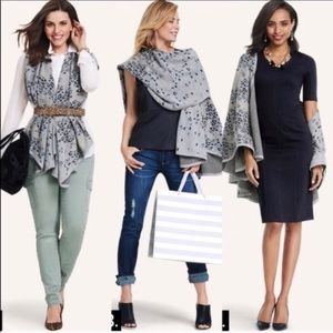 Cabi GiGi gray cheetah / leopard poncho / cape style 3115.  One size